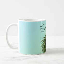 Elegant Vintag Palm Tree Green Kaffeetasse