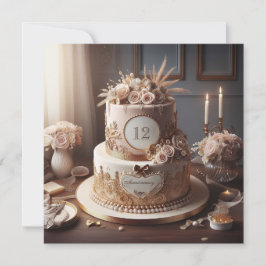 ELEGANT VINTAG SEHEN JAHRESZEITRAUM CAKE GREETING