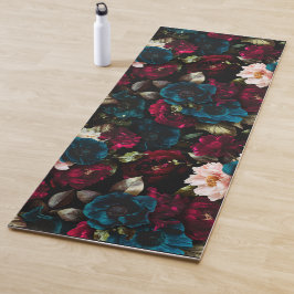 Elegant Vintag Vibe Dark Floral Botanical Yogamatte