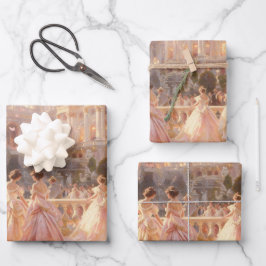 Elegant Vintage Ball Gown Gift Wrap Geschenkpapier Set