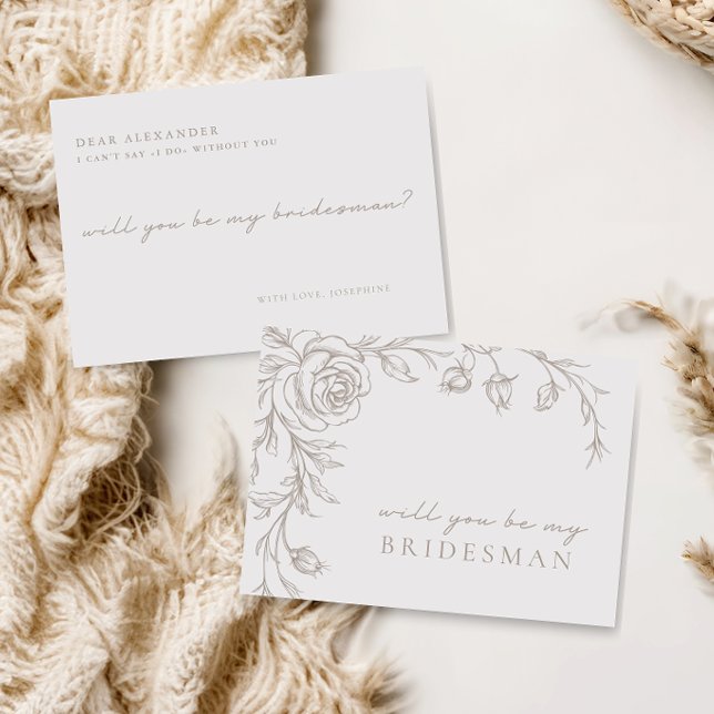 Elegant Vintage Be My Bridesman Proposal Card Einladung (Von Creator hochgeladen)