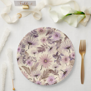 Elegant Vintage Blumenmuster Pappteller
