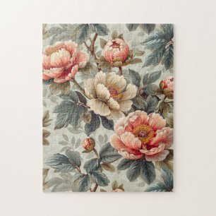 Elegant vintage Blumenmuster Puzzle
