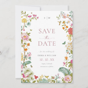 Elegant Vintage Blumenmuster Save The Date
