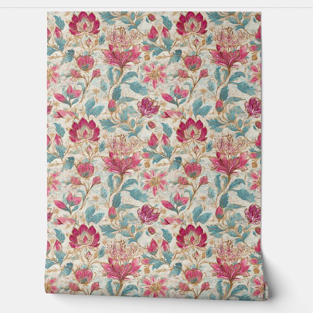 Elegant Vintage Botanical Wall Pattern Tapete (Abrollen)