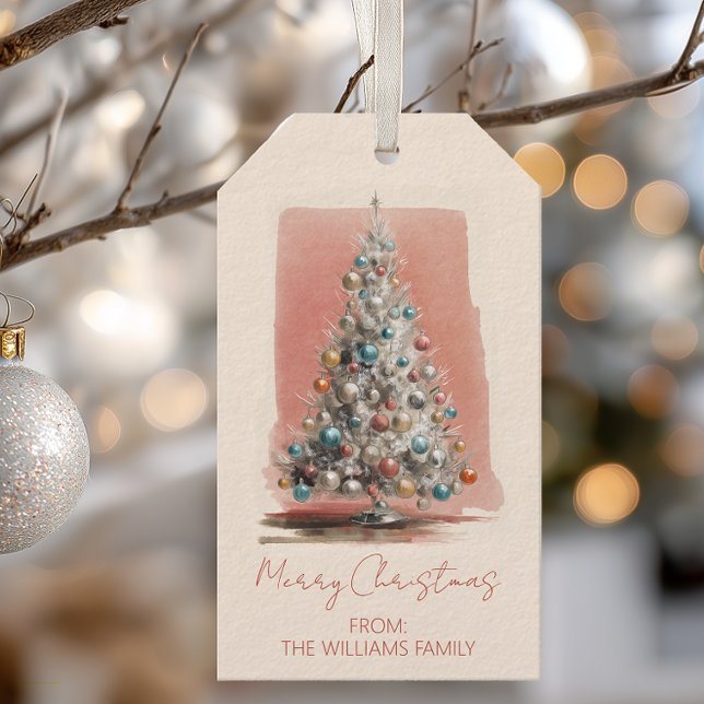 Elegant Vintage Christmas Geschenkanhänger (Soft Glamour Christmas Gift Tag)