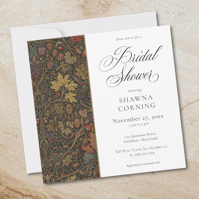 Elegant Vintage Cottage Botanical Fall Shower Einladung (Elegant Vintage Cottage Botanical Fall Shower Invitation)