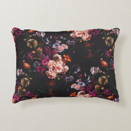 Elegant Vintage Dark Moody Burgundy Floral  Dekokissen