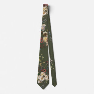 Elegant Vintage dunkle stimmungsvolle Floral Krawatte