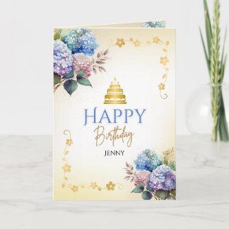 Elegant Vintage Floral Christian Birthday Holiday Feiertagskarte