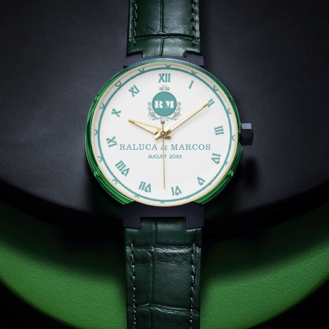 Elegant Vintage Floral Initials Wristwatch for Cou Armbanduhr (Von Creator hochgeladen)