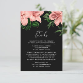 Elegant Vintage Floral Pink and Black Wedding Begleitkarte