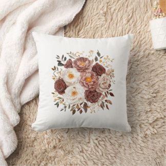 Elegant Vintage Floral Throw Pillow with Soft Neut Kissen