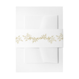 Elegant Vintage Gold Botanical Floral Wedding Einladungsbanderole