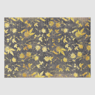 Elegant Vintage Gold Floral Seidenpapier