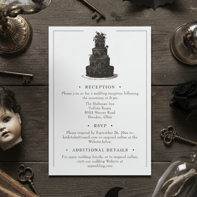 Elegant Vintage Gothic Black Toile Wedding Begleitkarte (Von Creator hochgeladen)