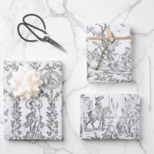 Elegant Vintage Grau Französischer Landhausstil To Geschenkpapier Set