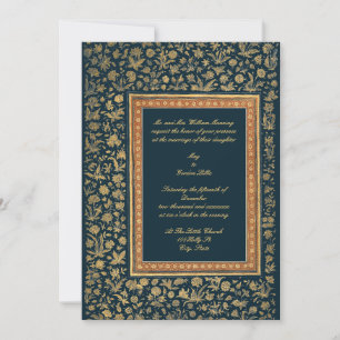 Elegant vintage Hochzeit im 19. Jahrhundert Gold f Einladung