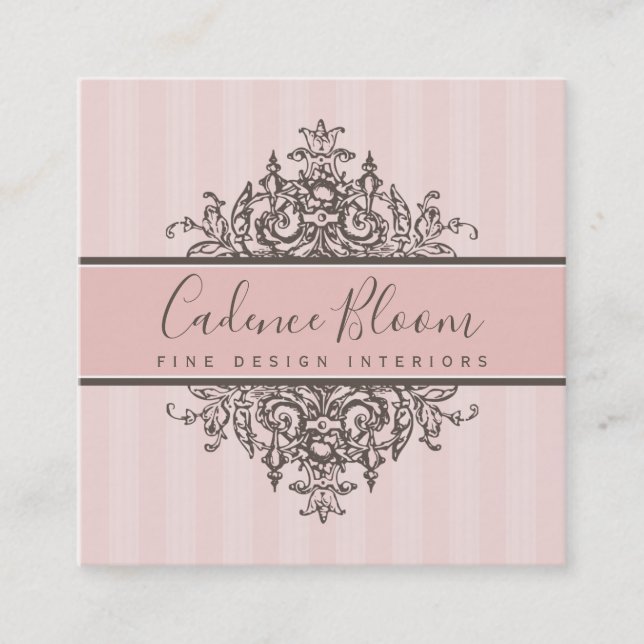 ELEGANT VINTAGE hübsche schöne Renaissance-Rosa Quadratische Visitenkarte (Vorderseite)