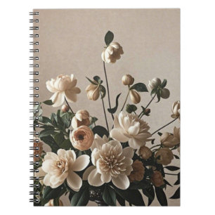 Elegant vintage-inspirierte florale weiche zarte notizblock