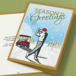 Elegant vintage-inspirierte Golf-Weihnachten Feiertagskarte