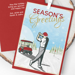 Elegant vintage-inspirierte Golf-Weihnachten Feiertagskarte