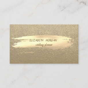 Elegant Vintage, Kraft, Gold Konfetti, Pinselstric Visitenkarte
