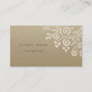Elegant Vintage, Kraft, Spitze Visitenkarte