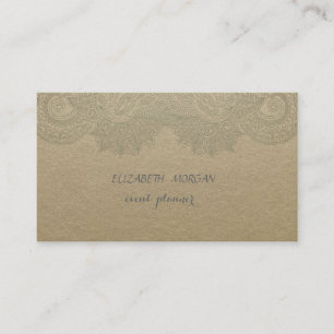 Elegant Vintage, Kraft, Spitze Visitenkarte