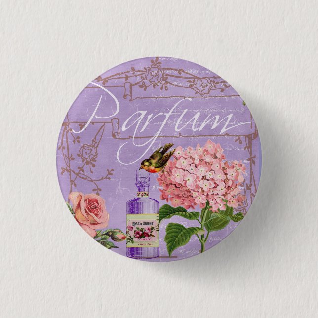 Elegant Vintage Ladies Boudoir Parfum  Button (Vorderseite)