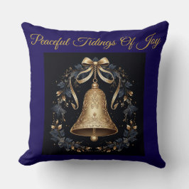 Elegant Vintage Navy Blue and Gold Throw Pillow Kissen