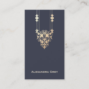 Elegant vintage navyblaue und goldene Designer Visitenkarte