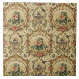 Elegant Vintage Nouveau Floral Birds Fliese