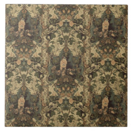 Elegant Vintage Nouveau Floral Birds Fliese