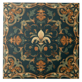 Elegant Vintage Nouveau Floral Birds Fliese