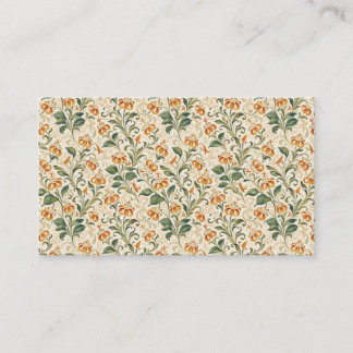 Elegant Vintage Orange Lily Floral Pattern Visitenkarte