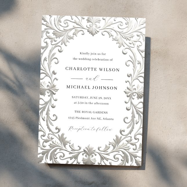 Elegant Vintage Ornate Frame Wedding  Einladung (Von Creator hochgeladen)