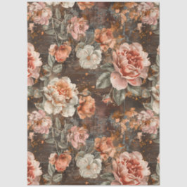 Elegant Vintage Rustic Country  Florals Decoupage  Seidenpapier