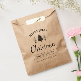 Elegant Vintage Rustic Merry Jolly Christmas Geschenktütchen