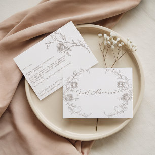Elegant vintage sepia floral frisch vermählt