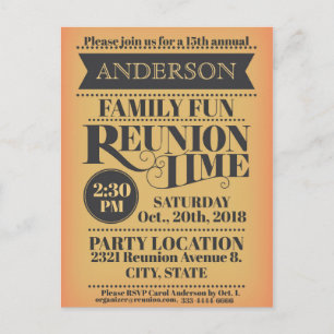 Elegant vintage style family reunion design postkarte