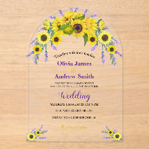 Elegant Vintage Sunflower & Lavender Wedding Party