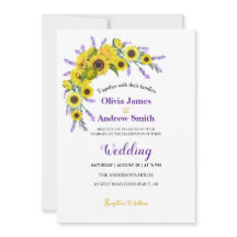 Elegant Vintage Sunflower & Lavender Wedding Party