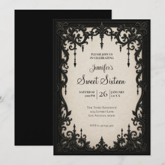 Elegant Vintage Sweet 16 Geburtstag Einladung