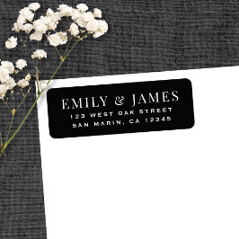 Elegant Vintage Type Black Wedding Return Address