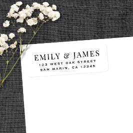Elegant Vintage Type White Wedding Return Address