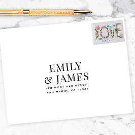 Elegant Vintage Typography  Wedding Return Address Permastempel