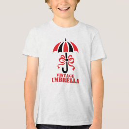 Elegant Vintage Umbrella with Ribbon Bow Design Tri-Blend Shirt