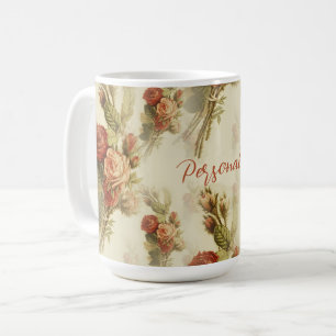 Elegant Vintage viktorianisches Rosen-Blumenmuster Kaffeetasse