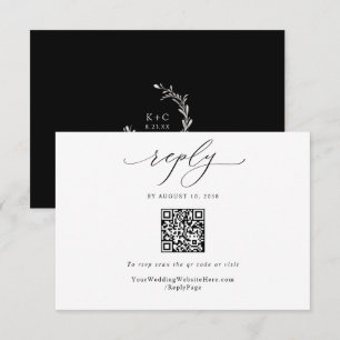 Elegant Vintage Wedding QR Code Einfach RSVP Karte